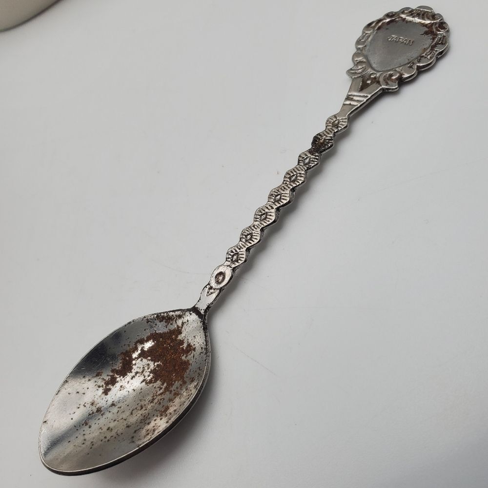 Antique patina Japan spoon collectors collectible treasure showcase piece‎